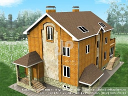 E-498-1K Проект двухэтажного мансардного дома с сауной в цоколе