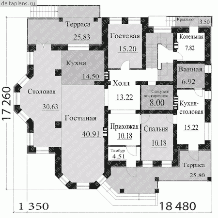 Планировка 1-го этажа